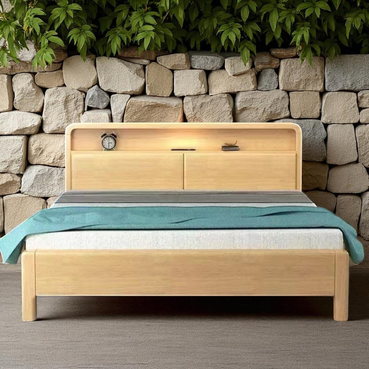 Solid Wood Bedframe - Natural Finish - Image 2