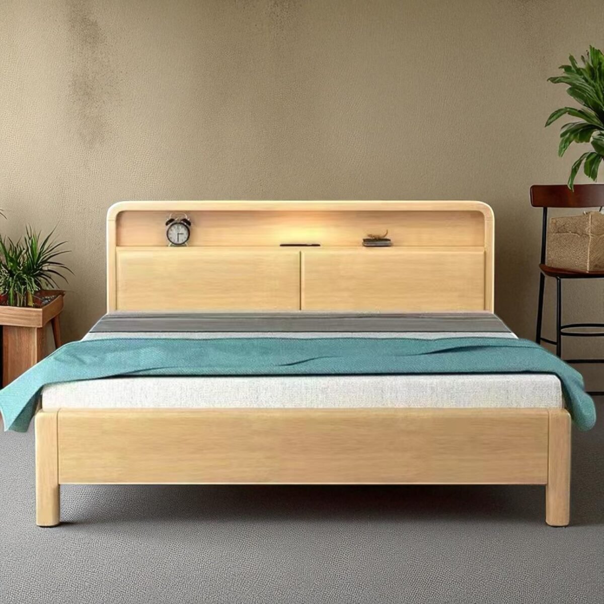 Solid Wood Bedframe - Natural Finish - Image 7