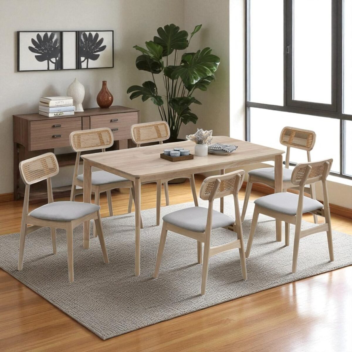 1+6 Solid Wood Dining Set - Image 5