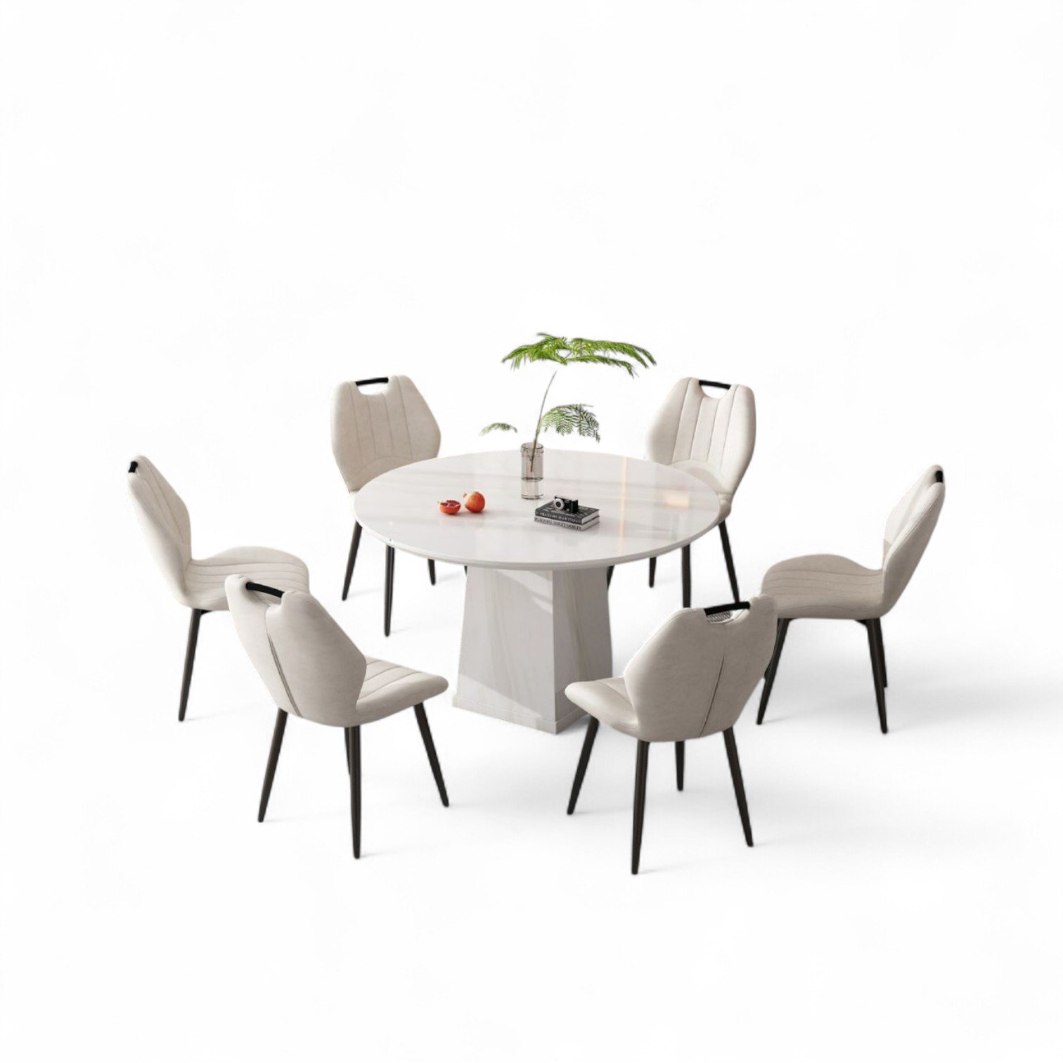Crystal Marble Dining Set With 6 Chair 6 dining set 4 @LuzanoFurniture