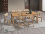 Rattan Design 1: 8-Piece Wooden Dining Set - Image 2