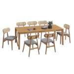 Rattan Design 1: 8-Piece Wooden Dining Set