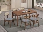 Wooden Dining Table Set - Walnut Finish - Image 16