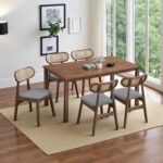 Wooden Dining Table Set - Walnut Finish - Image 6