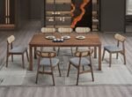 Wooden Dining Table Set - Walnut Finish - Image 15