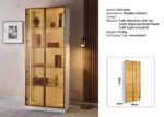 Modern LED Glass Display Cabinet 200cm | Gold / Silver Frame | Premium Melamine Body - Image 10