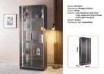 Modern LED Glass Display Cabinet 200cm | Gold / Silver Frame | Premium Melamine Body - Image 9
