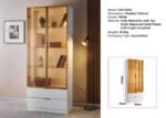 Modern LED Glass Display Cabinet 200cm | Gold / Silver Frame | Premium Melamine Body - Image 8