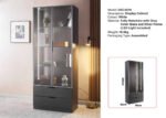 Modern LED Glass Display Cabinet 200cm | Gold / Silver Frame | Premium Melamine Body - Image 7