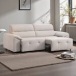 Beige Sofa Bed with Electric Extendable Mechanism - Image 3