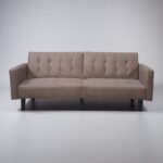 Sofa Bed Solid Wood Inner Frame Upholstered with Linen Fabric - Image 7
