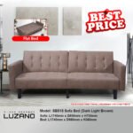 Sofa Bed Solid Wood Inner Frame Upholstered with Linen Fabric - Image 3