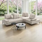 Modern Modular Corner Sofa Set – Left & Right Combination | Fabric Lounge Sofa | Living Room Sectional Sofa - Image 8