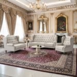 Royal Chesterfield Classic Tufted Sofa Collection – 3-Piece Set with Nesting Marble Coffee Table (Khaki/Dark Grey) - Image 4