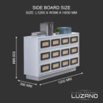 Side Board Storage Cabinet 120cm | Modern Sideboard Console Buffet | LUZANO - Image 2